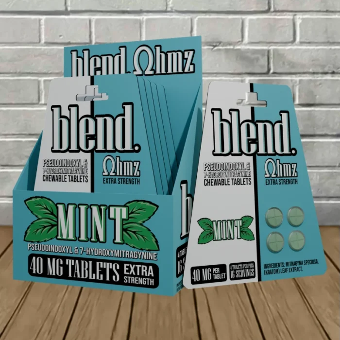 Blend Pseudo + 7-Hydroxy Tablets 40mg Pack - Mint -- 5 X 4ct = 20 Tablets BULK CASE Blend Pseudo + 7-Hydroxy Tablets 40mg Pack - Mint -- 5 X 4ct = 20 Tablets BULK CASE