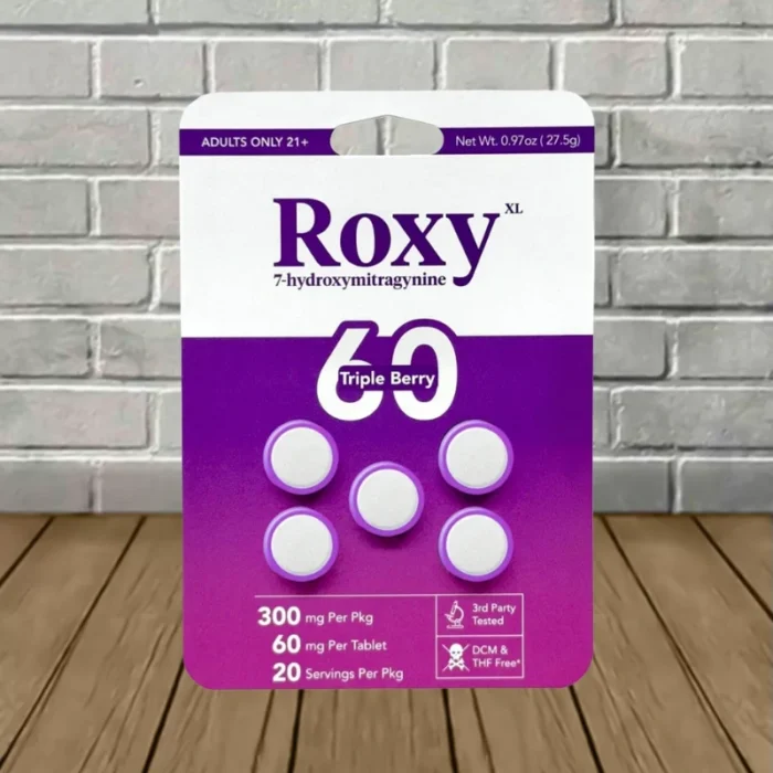 Roxy XL 7-Hydroxymitragynine Tablets 60mg-Triple Berry 5ct Single Blister Pack Roxy XL 7-Hydroxymitragynine Tablets 60mg-Triple Berry 5ct Single Blister Pack