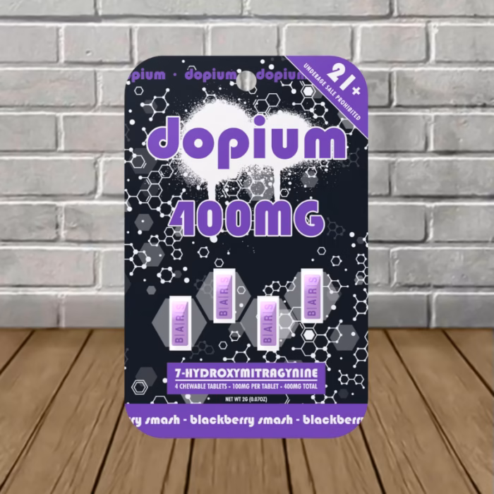 Dopium-7-Hydroxy-Chewable-Tablets-400mg-Blackberry-Smash-4ct-Blister-Pack Dopium-7-Hydroxy-Chewable-Tablets-400mg-Blackberry-Smash-4ct-Blister-Pack