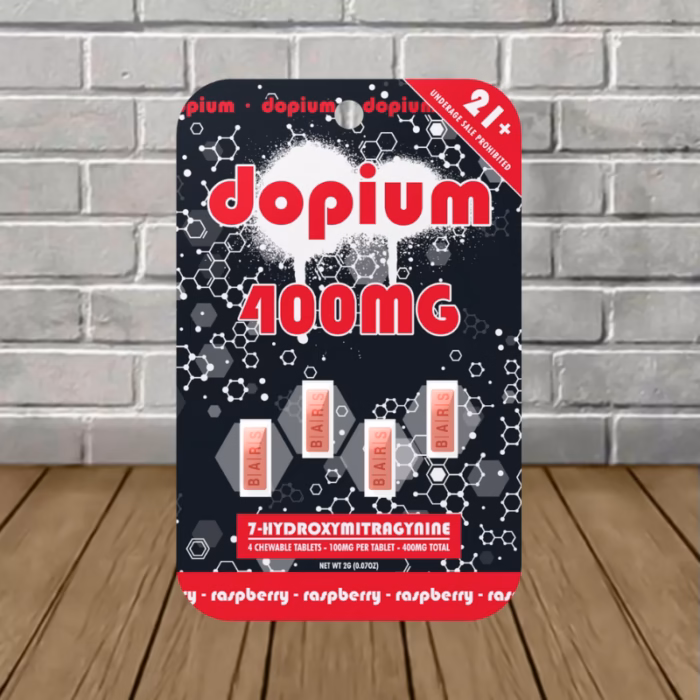 Dopium-7-Hydroxy-Chewable-Tablets-400mg-Raspberry-4ct-Blister-Pack- Dopium-7-Hydroxy-Chewable-Tablets-400mg-Raspberry-4ct-Blister-Pack-