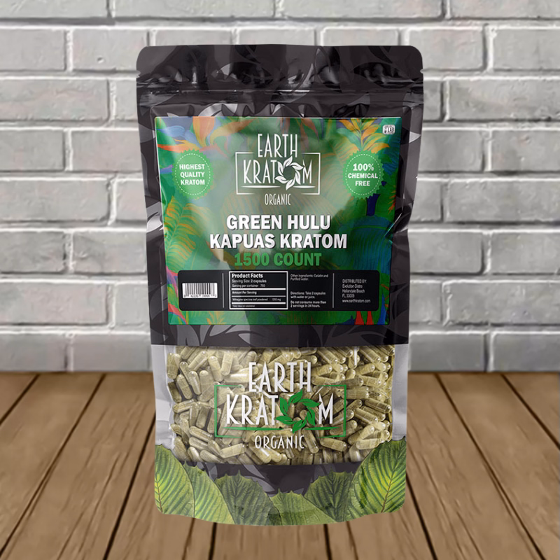 Earth Kratom Green Hulu Capsules