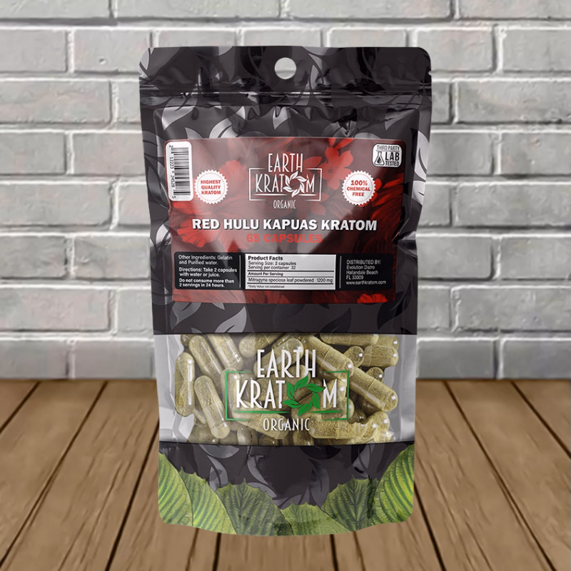 Earth Kratom Red Hulu Kapuas Capsules