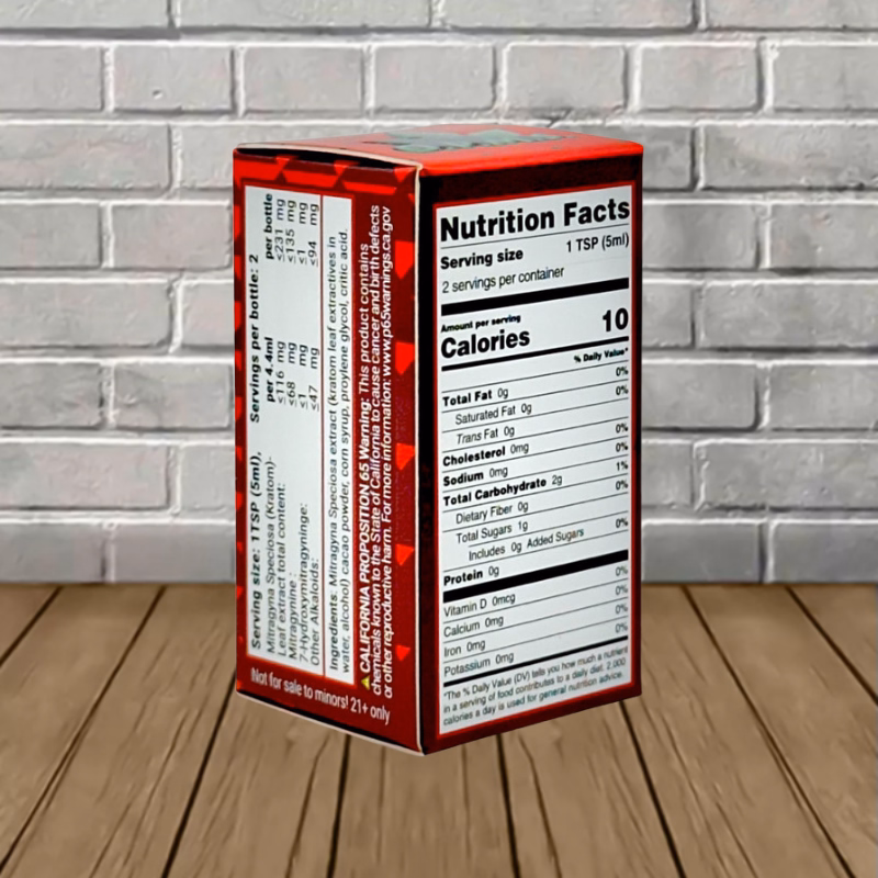 OPMS-Kratom-Extract-Red-Liquid-Shot-Nutrition-facts