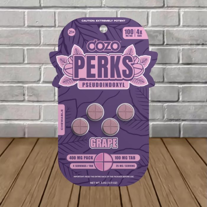 Dozo-Perks-Psuedo-Tablets-100mg-4ct-Grape-4ct-Single-Blister-Pack