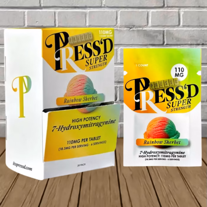 Pressd-7-OH-Super-Strength-110mg-Rainbow-Sherbet-1ct-X-20ct-20-Tablets-BULK-CASE Pressd-7-OH-Super-Strength-110mg-Rainbow-Sherbet-1ct-X-20ct-20-Tablets-BULK-CASE