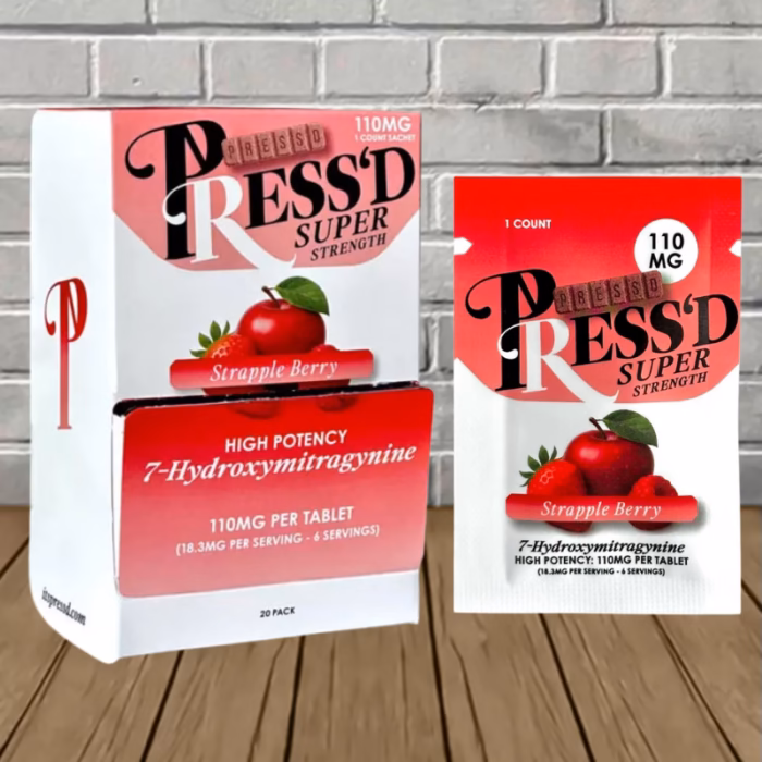 Pressd-7-OH-Super-Strength-110mg-Strapple-Berry-1ct-X-20ct-20-Tablets-BULK-CASE