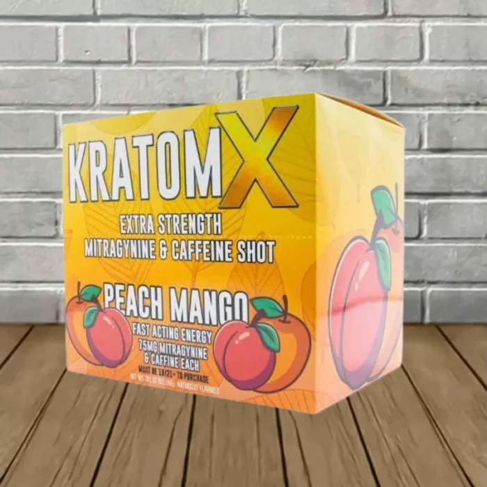 KratomX-Peach-Mango-12-CT-Display-of-Kratom-Caffeine-Shot KratomX-Peach-Mango-12-CT-Display-of-Kratom-Caffeine-Shot