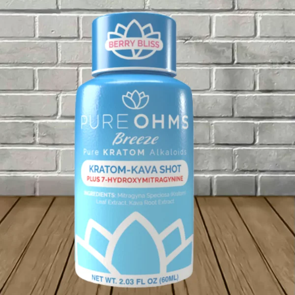 Pure Ohms Breeze 7-Hydroxymitragynine Kratom + Kava Shot 2oz -- DISCONTINUED