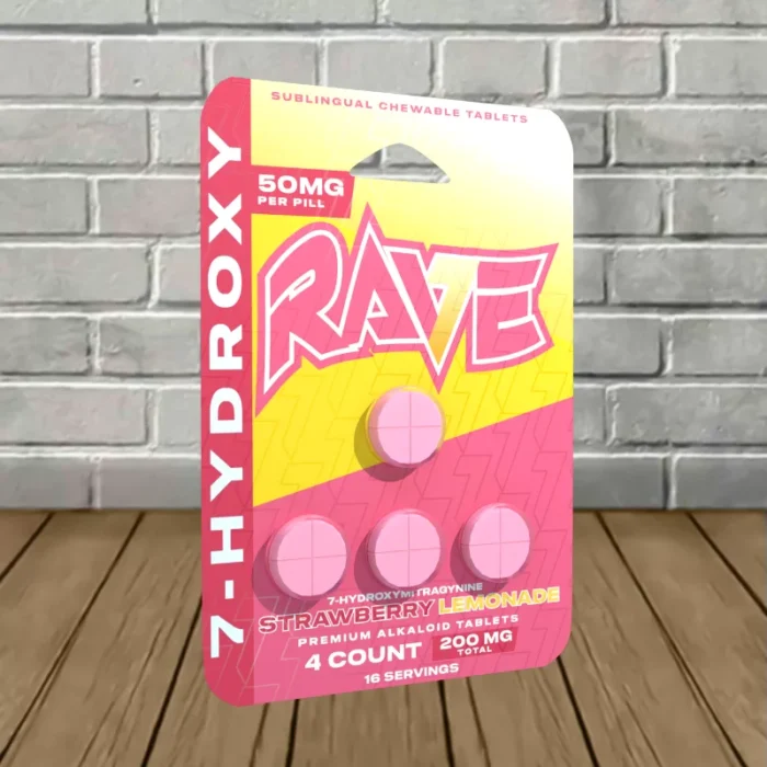 Rave-7-Hydroxy-Tablets-200mg-Blister-Pack-Strawberry-Lemonade-1 Rave-7-Hydroxy-Tablets-200mg-Blister-Pack-Strawberry-Lemonade-1