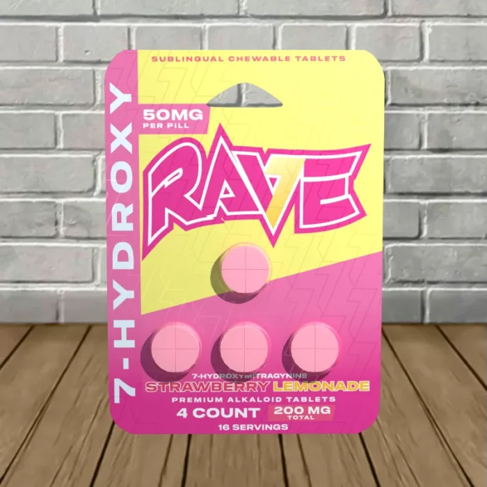 Rave-7-Hydroxy-Tablets-Blister-Pack-200mg-Strawberry-Lemonade-4ct-Blister-Pack Rave-7-Hydroxy-Tablets-Blister-Pack-200mg-Strawberry-Lemonade-4ct-Blister-Pack