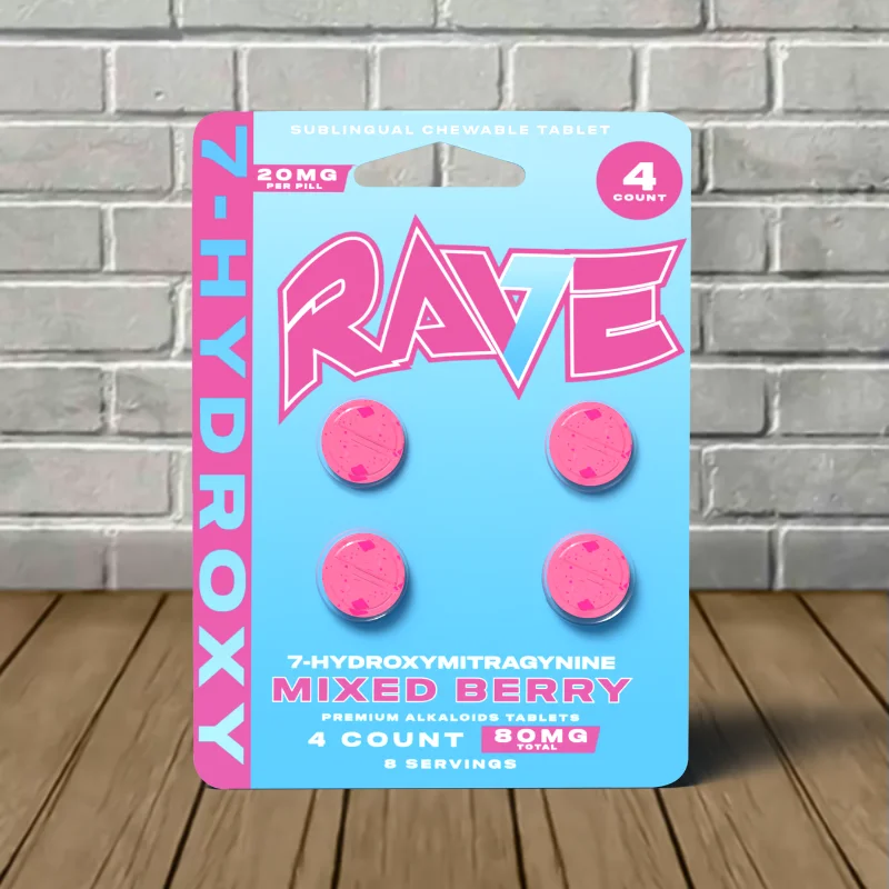 Rave Kratom 7-Hydroxy Extract Tablets 80mg