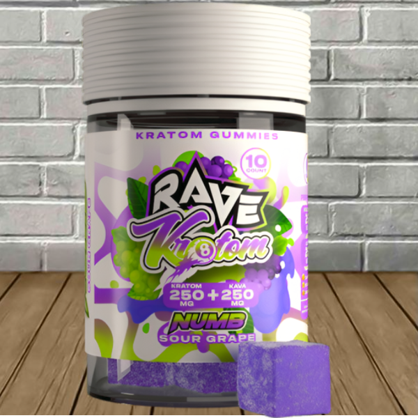 Rave Kratom Targeted Kratom Extract Gummies NUMB 250mg