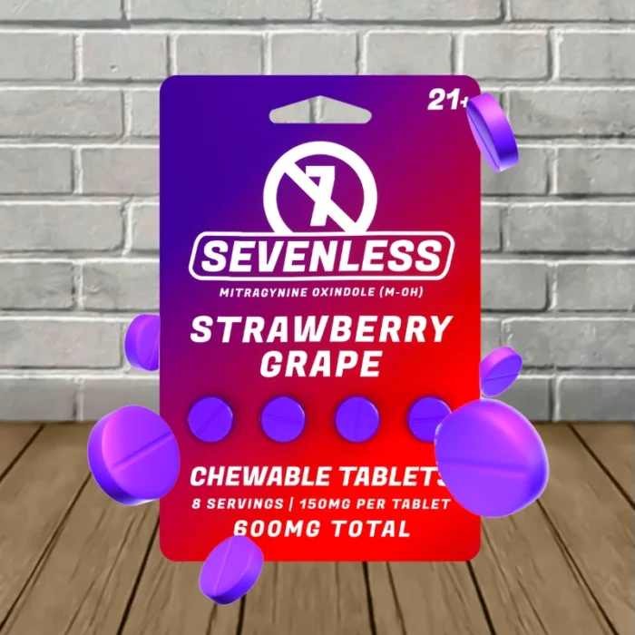 Sevenless Mitragynine Oxindole Tablets 600mg-Strawberry Grape -- 4ct Single Blister