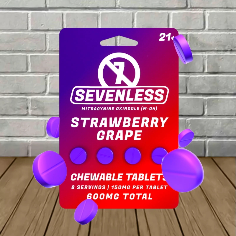 Sevenless Mitragynine Oxindole Tablets 600mg-Strawberry Grape -- 4ct Single Blister