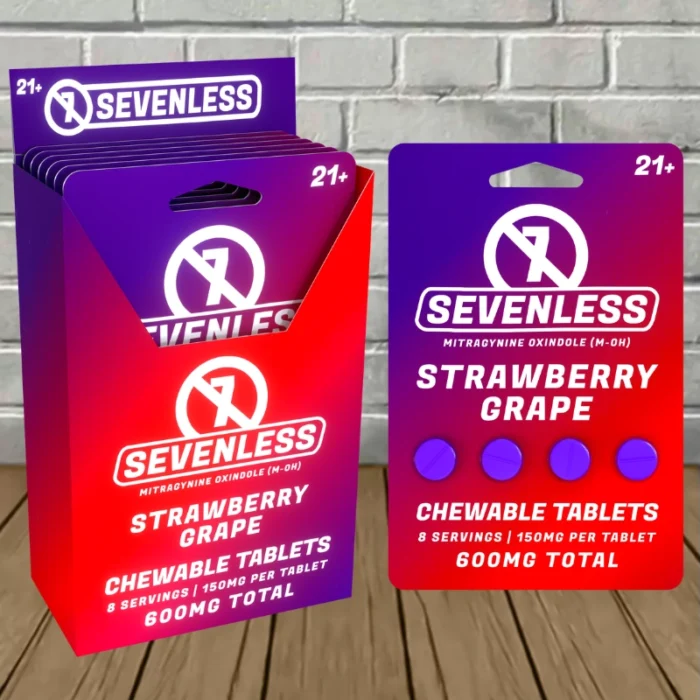 Sevenless Mitragynine Oxindole Tablets 600mg-Strawberry Grape -- BULK CASE Sevenless Mitragynine Oxindole Tablets 600mg-Strawberry Grape -- BULK CASE