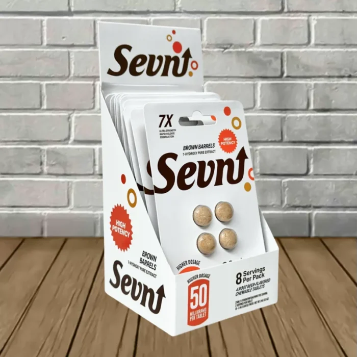 Sevn-7-Hydroxy-Tablets-High-Potency-BULK-DISPLAY-DEAL-Brown-Barrels-Root-Beer-Bulk-CASE-DEAL-10-Blister-Packs-40-Tablets Sevn-7-Hydroxy-Tablets-High-Potency-BULK-DISPLAY-DEAL-Brown-Barrels-Root-Beer-Bulk-CASE-DEAL-10-Blister-Packs-40-Tablets