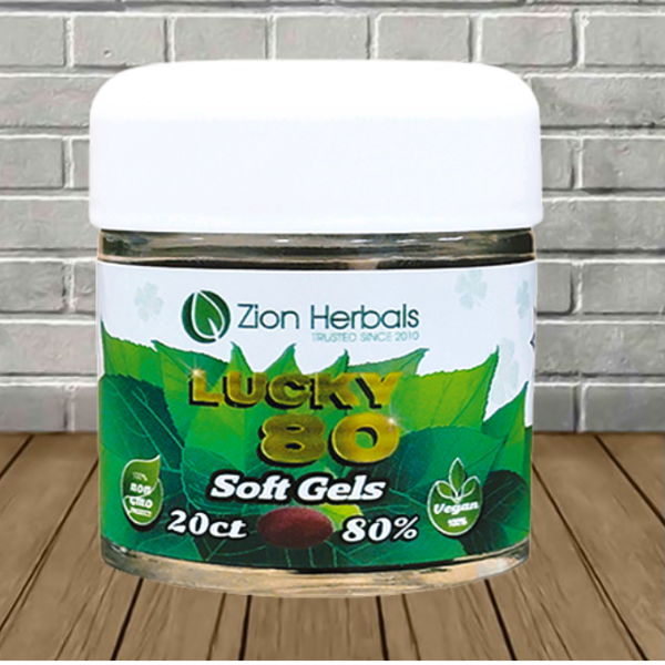 Zion Herbals Lucky 80 80% Kratom Soft Gels 20ct