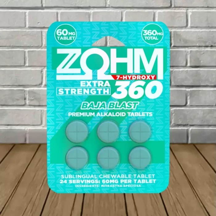 Zohm-7-Hydroxy-Extra-Strength-360mg-Baja-Blast-6ct-Single-Blister-Pack