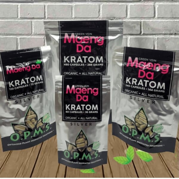 OPMS Silver - Green Vein - Maeng Da Kratom Capsules