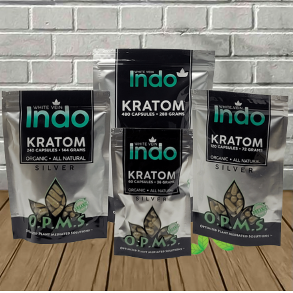 OPMS Silver Kratom Capsules | White Vein Indo