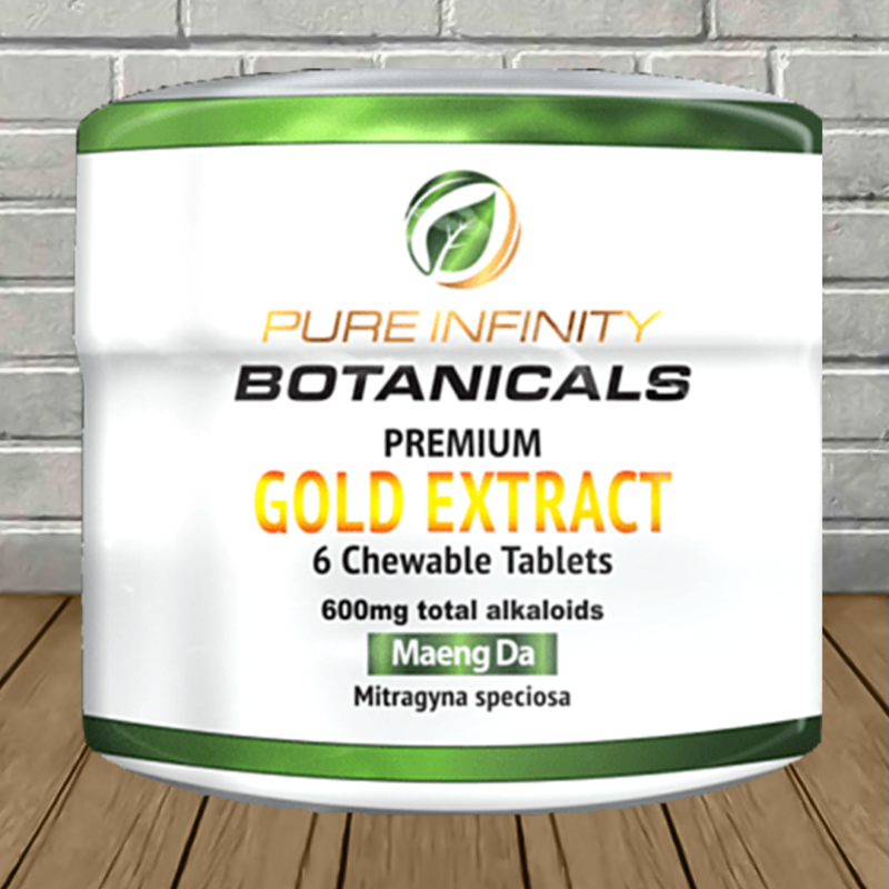 Pure Infinity Botanicals 45% Gold Extract Kratom Tablets 6ct