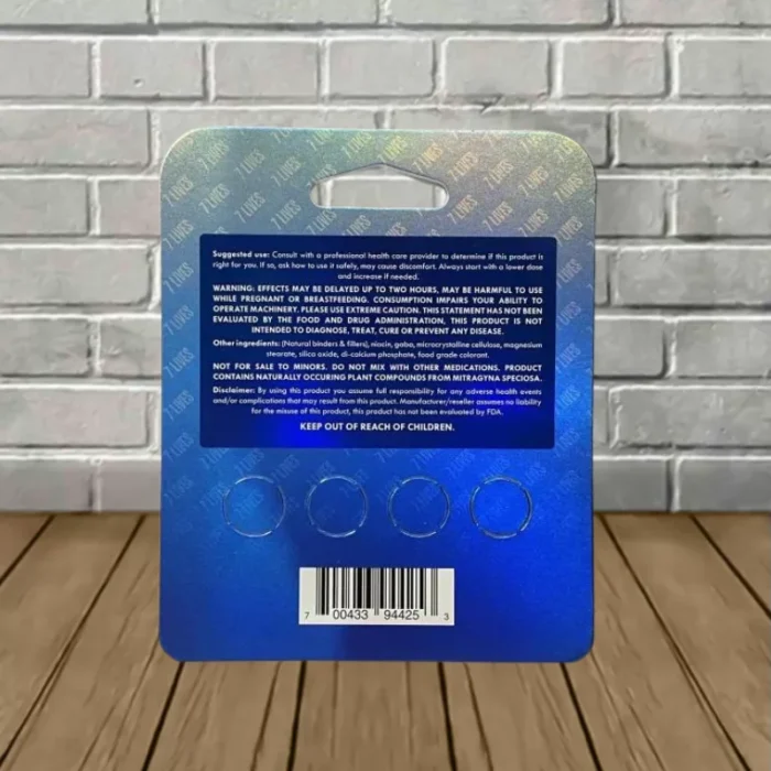 7Lives-7OH-tablets-2 7 Lives 7-Hydroxymitragynine Extract Tablets 4ct Supplement Facts