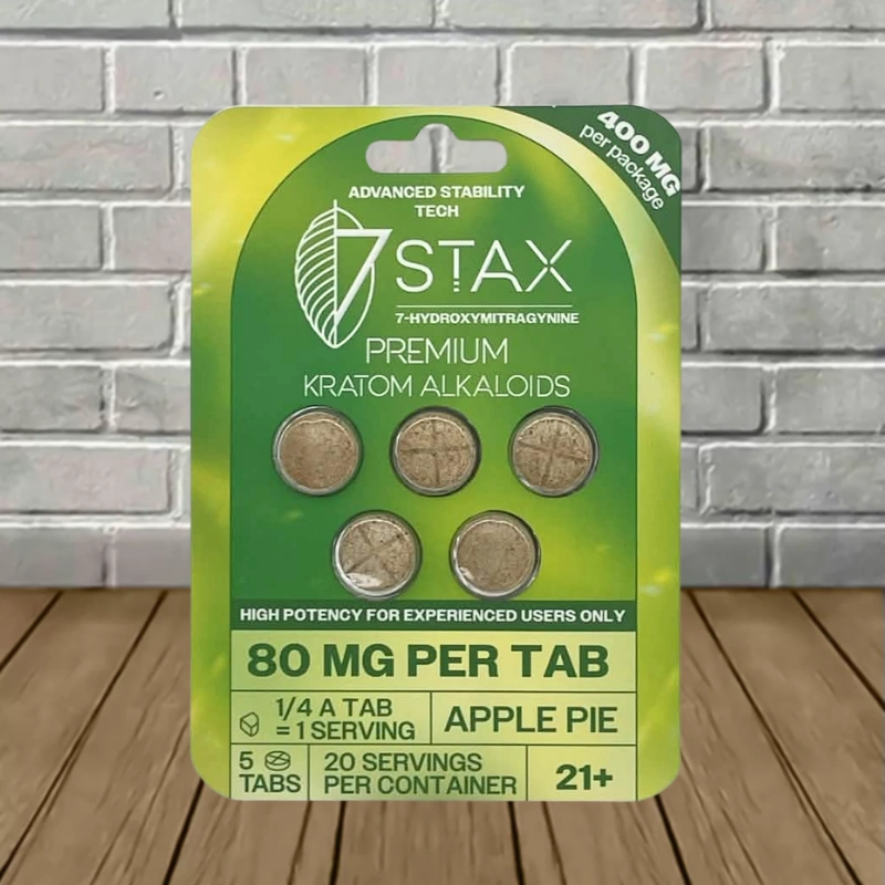 7Stax-7-hydroxymitragynine-and-Mitragynine-Tablets-80mg-Apple-Pie-5ct- 7Stax-7-hydroxymitragynine-and-Mitragynine-Tablets-80mg-Apple-Pie-5ct-
