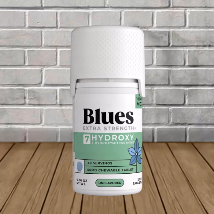 Blues-Extra-Strength-7-Hydroxy-Tablets-1000mg-Unflavored-20ct-Single-Bottle