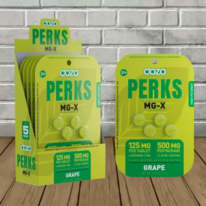 Dozo Perks MGX Plant Alkoid Matrix 125mg -Grape -- 4ct X 5 = 20 Tablets BULK CASE Dozo Perks MGX Plant Alkoid Matrix 125mg -Grape -- 4ct X 5 = 20 Tablets BULK CASE