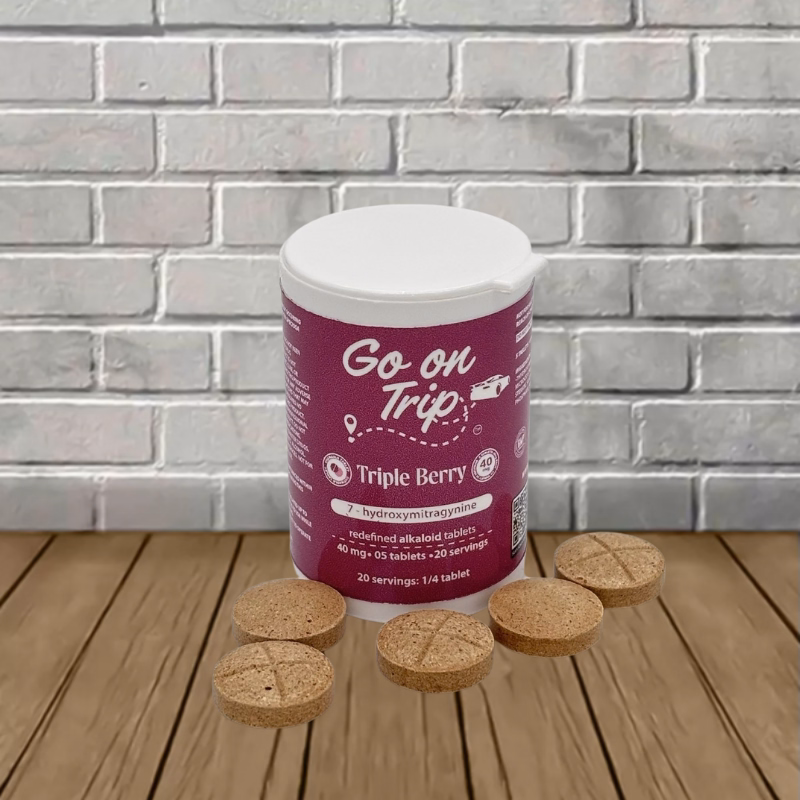 Go-On-Trip-7-Hydroxymitragynine-Tablets-Triple-Berry-40mg-5ct-Jar-tablets (2)