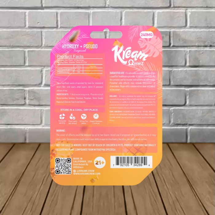 Kream-Ohmz-7OH-Pseudo-240mg-Tropical-4ct-Single-Blister-Pack-back Kream-Ohmz-7OH-Pseudo-240mg-Tropical-4ct-Single-Blister-Pack-back