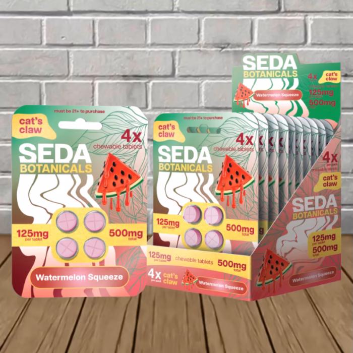 Seda-Botanicals-Cats-Claw-Tablets-500mg-Watermelon-Squeeze-4ct-X-10-40-Tablets-BULK-CASE