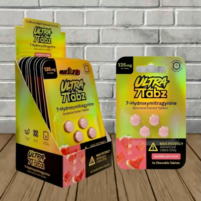 7Tabz Ultra Strength 7-Hydroxy Tablets 135mg - Watermelon -- 4ct x 10 = 40 Tablets BULK CASE 7Tabz Ultra Strength 7-Hydroxy Tablets 135mg - Watermelon -- 4ct x 10 = 40 Tablets BULK CASE