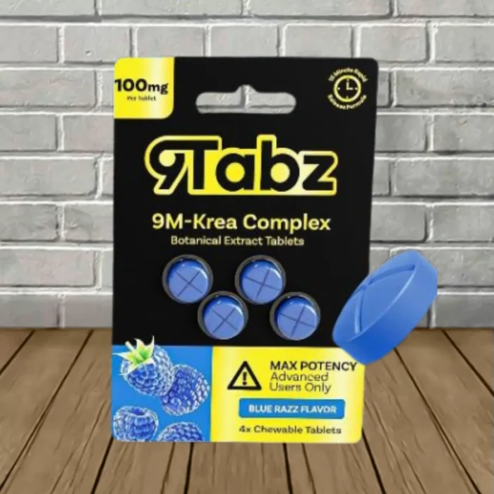 9Tabz 9M-Krea Complex Botanical Extract Tablets 100mg - Blue Razz -- 4ct Blister Pack 9Tabz 9M-Krea Complex Botanical Extract Tablets 100mg - Blue Razz -- 4ct Blister Pack
