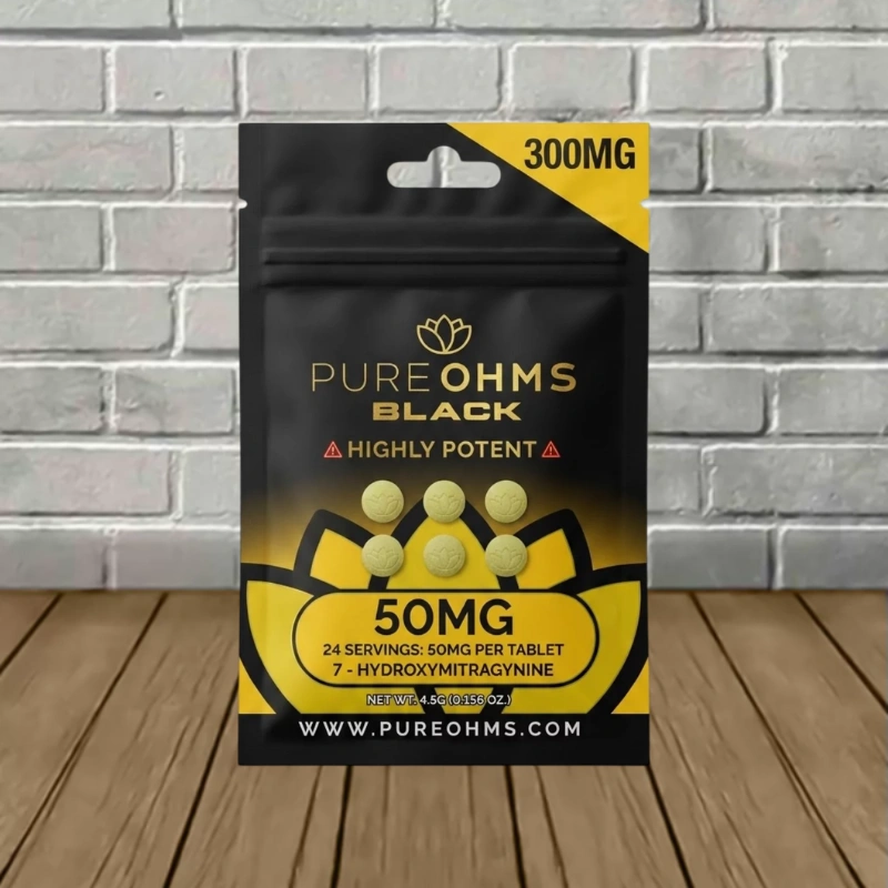 Pure Ohms Black 7-Hydroxy Tablets 300mg - Unflavored -- 6ct Blister Pack