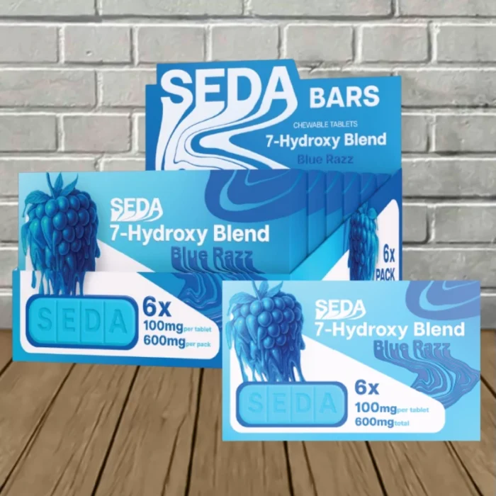 Seda 7-hydroxymitragynine Chewable Tablet 100mg - Blue Razz -- 6ct X 6 = 36 Tablets BULK CASE Seda 7-hydroxymitragynine Chewable Tablet 100mg - Blue Razz -- 6ct X 6 = 36 Tablets BULK CASE