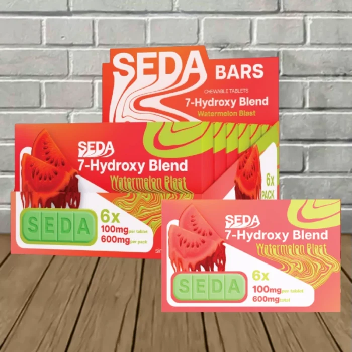 Seda 7-hydroxymitragynine Chewable Tablet 100mg - Watermelon -- 6ct X 6 = 36 Tablets BULK CASE Seda 7-hydroxymitragynine Chewable Tablet 100mg - Watermelon -- 6ct X 6 = 36 Tablets BULK CASE