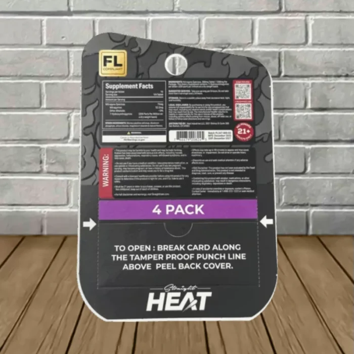 Straight Heat Full-Spectrum Kratom Extract 1200mg - Frosted Grape -- 4ct Blister Pack - back Straight Heat Full-Spectrum Kratom Extract 1200mg - Frosted Grape -- 4ct Blister Pack - back