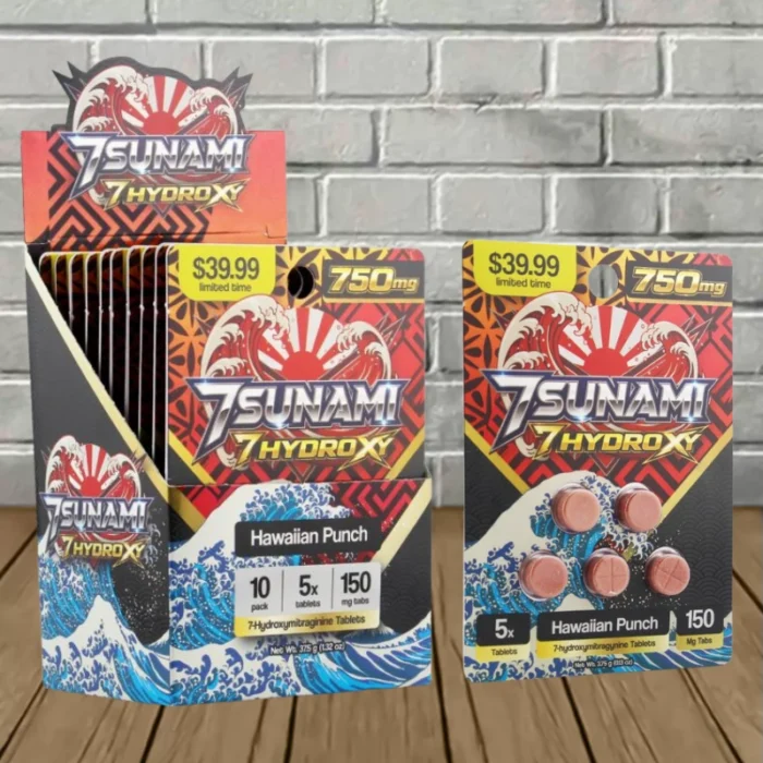 7Sunami 7-Hydroxy Tablets 750mg-Hawaiian Punch -- 5ct x 10 = 50 Tablets BULK CASE 7Sunami 7-Hydroxy Tablets 750mg-Hawaiian Punch -- 5ct x 10 = 50 Tablets BULK CASE