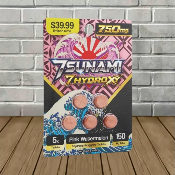 7Sunami 7-Hydroxy Tablets 750mg-Pink Watermelon -- 5ct Blister Pack 7Sunami 7-Hydroxy Tablets 750mg-Pink Watermelon -- 5ct Blister Pack