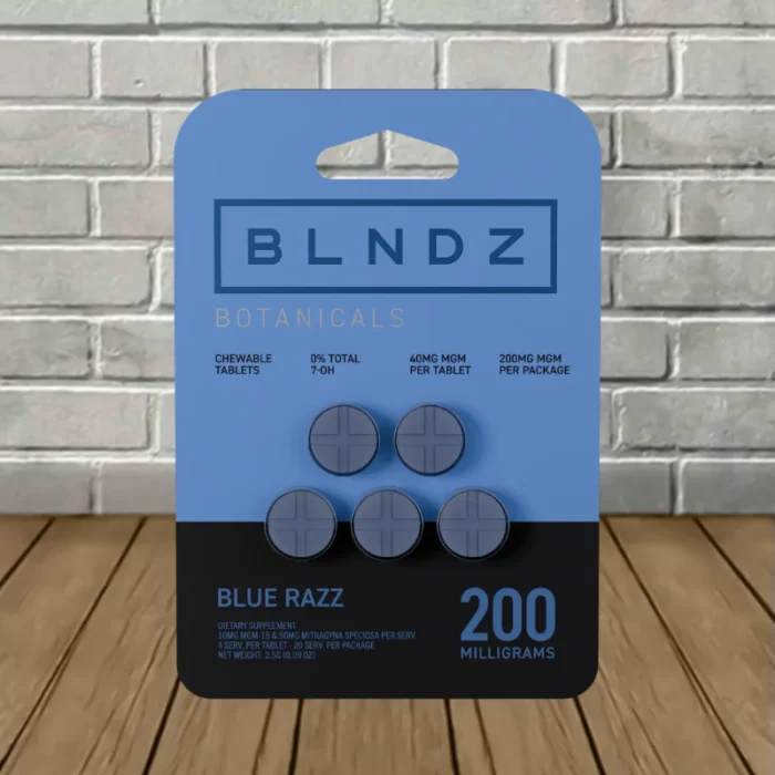 BLNDZ Botanicals MGM-15 + MIT Tablets 50mg - Blue Razz -- 5ct Blister Pack