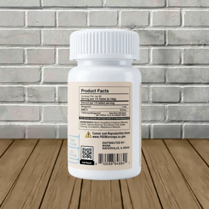 Mana MGM-15 Tablets 250mg-Blue Burst -- 10ct SIngle Jar -back Mana MGM-15 Tablets 250mg-Blue Burst -- 10ct SIngle Jar -back