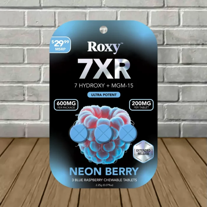 Roxy Black Series 7XR Ultra Potent 7-Hydroxy + MGM-15 Tablets 200mg-Neon Berry -- 3ct Blister Pack Roxy Black Series 7XR Ultra Potent 7-Hydroxy + MGM-15 Tablets 200mg-Neon Berry -- 3ct Blister Pack