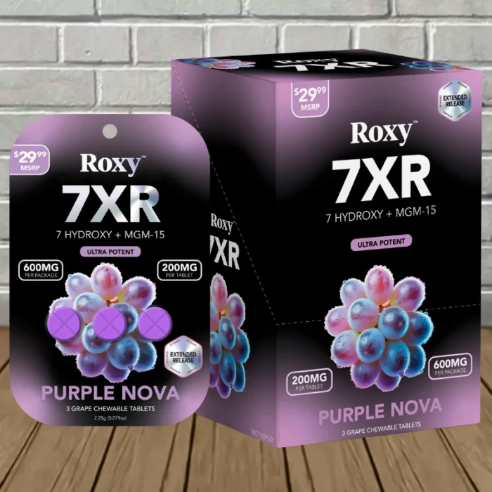 Roxy Black Series 7XR Ultra Potent 7-Hydroxy + MGM-15 Tablets 200mg-Purple Nova Bulk Case Deal 10 x 3ct = 30 Tablets Roxy Black Series 7XR Ultra Potent 7-Hydroxy + MGM-15 Tablets 200mg-Purple Nova Bulk Case Deal 10 x 3ct = 30 Tablets