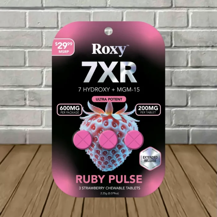 Roxy Black Series 7XR Ultra Potent 7-Hydroxy + MGM-15 Tablets 200mg-Ruby Pulse -- 3ct Blister Pack Roxy Black Series 7XR Ultra Potent 7-Hydroxy + MGM-15 Tablets 200mg-Ruby Pulse -- 3ct Blister Pack
