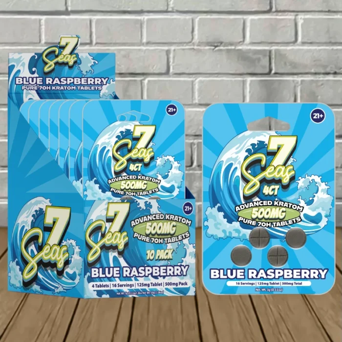 7Seas Pure 7-OH Tablets 500mg-Blue Raspberry -- 4ct x 10 = 40 Tablets BULK CASE 7Seas Pure 7-OH Tablets 500mg-Blue Raspberry -- 4ct x 10 = 40 Tablets BULK CASE