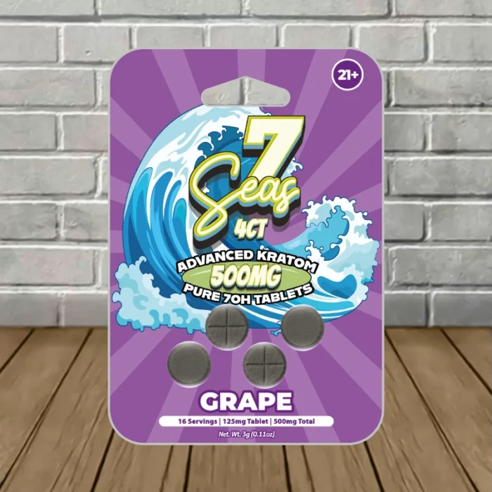 7Seas Pure 7-OH Tablets 500mg-Grape -- 4ct Blister Pack 7Seas Pure 7-OH Tablets 500mg-Grape -- 4ct Blister Pack