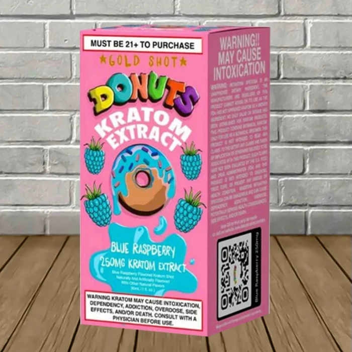 Donuts-Liquid-Kratom-Extract-Gold-Shot-30ml-Blue-Raspberry Donuts-Liquid-Kratom-Extract-Gold-Shot-30ml-Blue-Raspberry