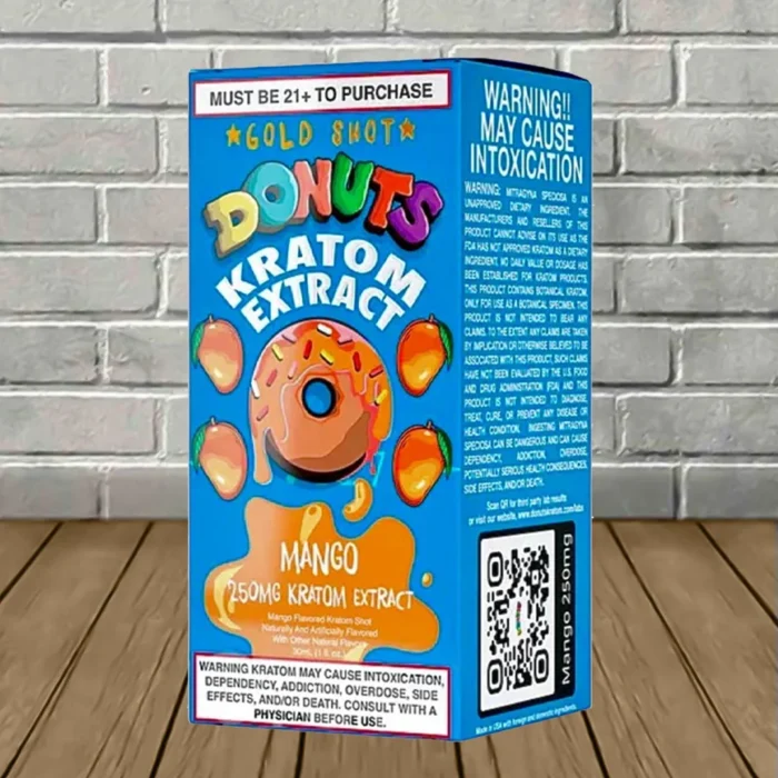 Donuts-Liquid-Kratom-Extract-Gold-Shot-30ml-Mango Donuts-Liquid-Kratom-Extract-Gold-Shot-30ml-Mango