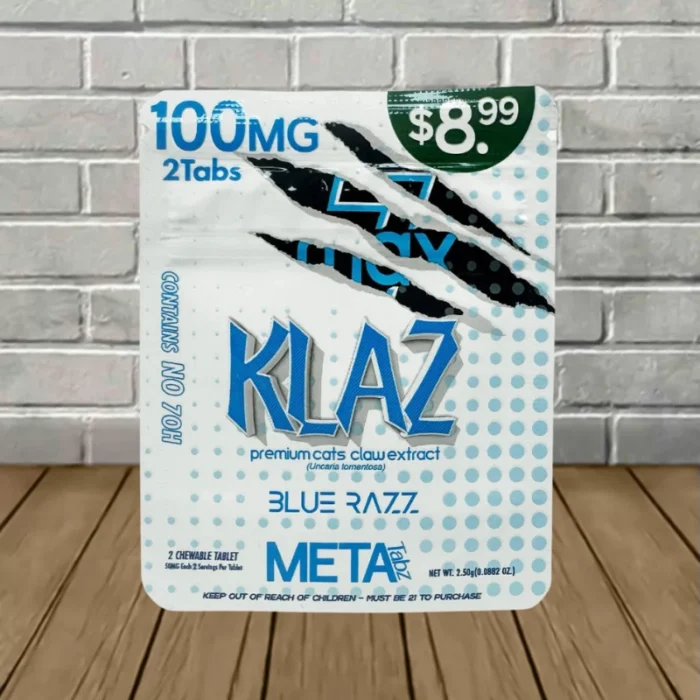 KLAZ by Meta Tabz Premium Cat's Claw Extract Tablets 200mg-Blue Razz -- 2ct Single Pack KLAZ by Meta Tabz Premium Cat's Claw Extract Tablets 200mg-Blue Razz -- 2ct Single Pack